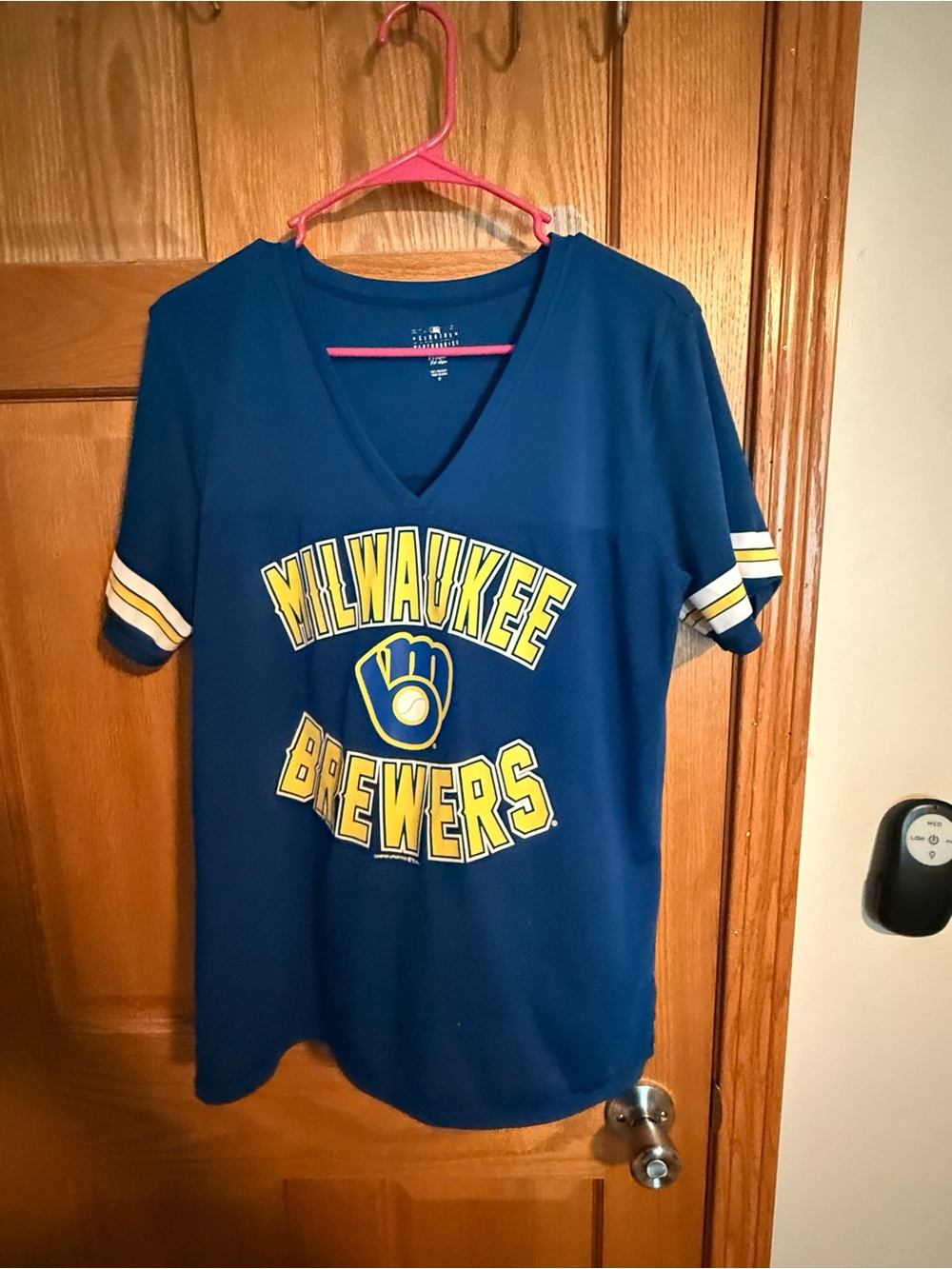 Milwaukee Brewers Women's Blue V-Neck Jersey